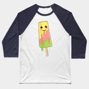 Cute Summer Melty Kawaii Popsicle Design Baseball T-Shirt